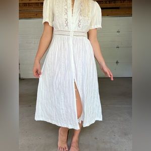 Anthropologie midi white dress size 6